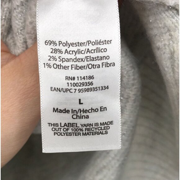 NWT 525 Women's Houndstooth Pullover Sweater Size L White/Gray Soft Warm Cozy - Picture 4 of 7